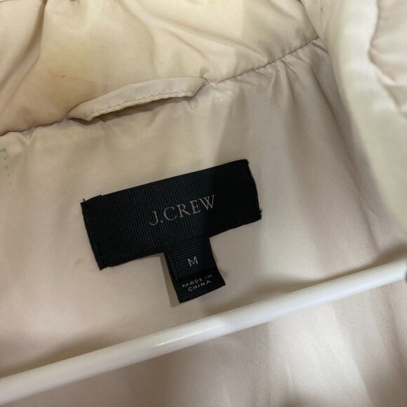 J. Crew Womens M Excursion Down Fill Quilted Puffer Vest Cream Tan Fall Winter - Picture 5 of 8